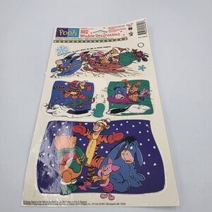 VTG 90's Winnie the Pooh Window Decorations Static Cling  Disney 08244-1